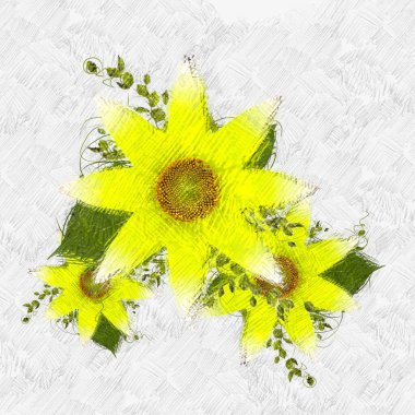 Eskipli arka planda dağınık grungy çiçekler