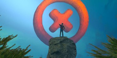 Soyut renkli arka plan, hayal gücü kavramı insan silueti.