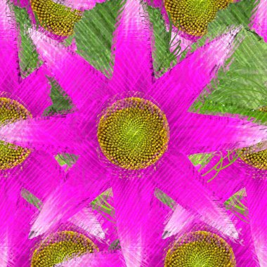 Dağınık tarzda çiçek çizim, grungy arka plan.