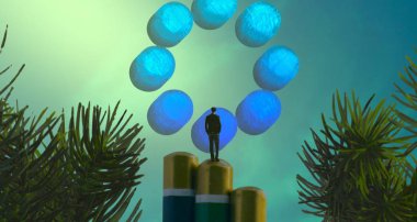 yeşil gökyüzü ile noel ağacı