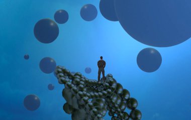 mavi gökyüzü ile noel arka plan