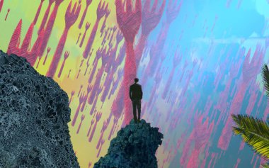 bir ağaç ile genç kadın