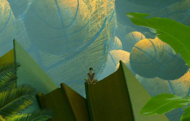 Tropikal yapraklı soyut arkaplan