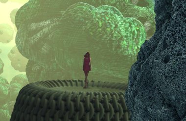 Kumsaldaki yeşil ağaç