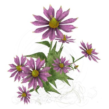 beyaz zemin üzerine suluboya çiçek