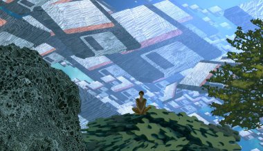 bir şehrin bayrağı ile noel