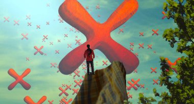 Soyut renkli arka plan, hayal gücü kavramı insan silueti.