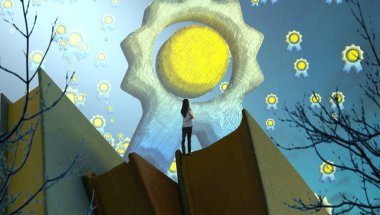 bir ev ile karikatür adam