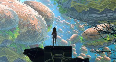 Denizin soyut arkaplanı