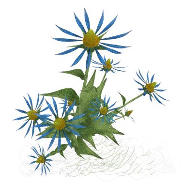 beyaz zemin üzerine suluboya çiçek