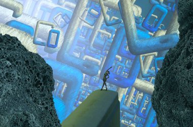 Elinde tablet tutan genç bir kadın.