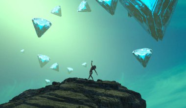 Genç bir kadın sahilde oturuyor.