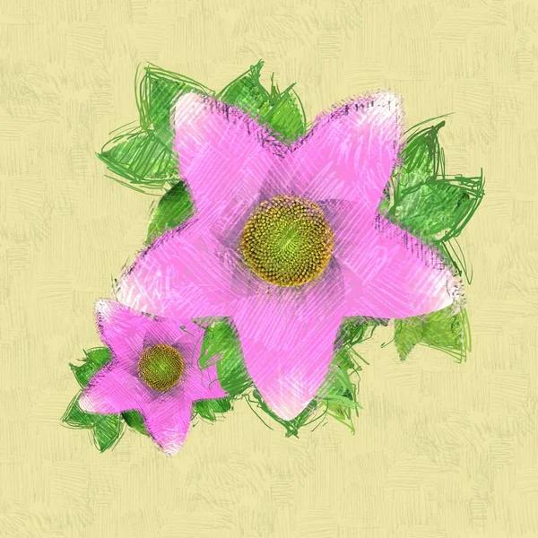 Rosa Blumen Auf Einem Hölzernen Hintergrund — Stockfoto
