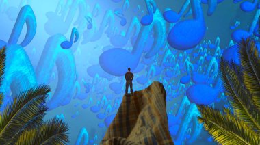 havuzda güzel palmiye