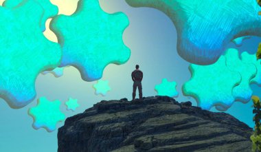 boşluk ile soyut mavi arka plan