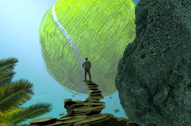 Kumsaldaki yeşil ağaç