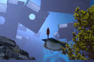 Genç adam dağlarda