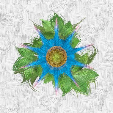 Eskipli arka planda dağınık grungy çiçek