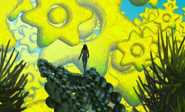 Yeşil yapraklı soyut arkaplan