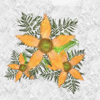 Eskipli arka planda dağınık grungy çiçekler