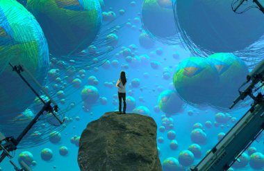 havuzda güzel kadın