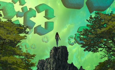 Ormandaki yeşil ağaç