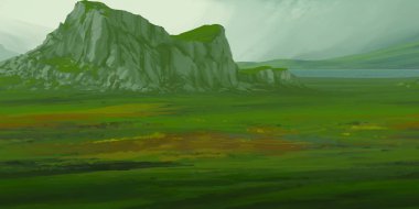 Dağların yeşil manzarası