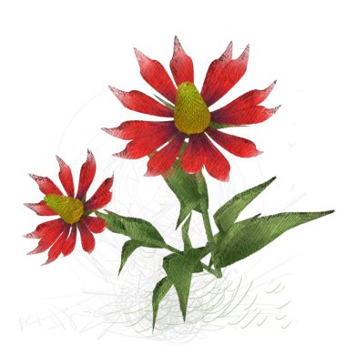 beyaz zemin üzerine suluboya çiçek