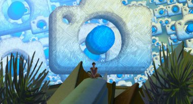 bir ağaç ile soyut iç