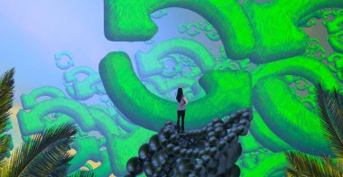 yeşil soyut illüstrasyon