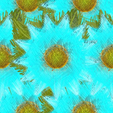 Arka planda çiçekler olan kusursuz desen