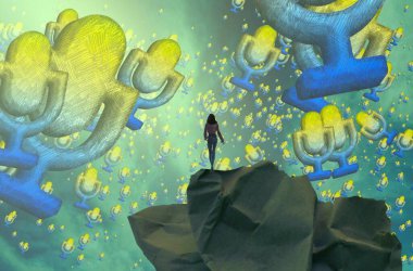 arka planda çizilmiş el