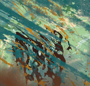 metin için alan ile arka planda soyut renkli lekeler