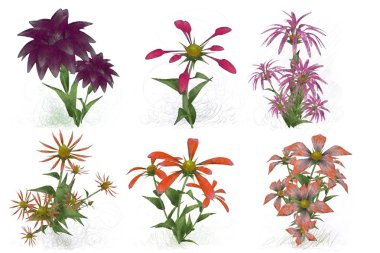 Beyaz arka planda güzel suluboya çiçekler