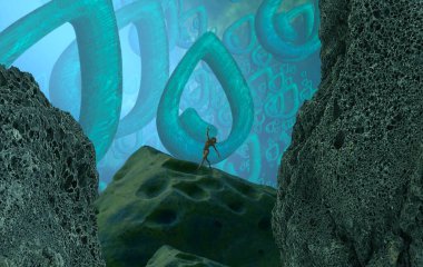 Soyut renkli arka plan, hayal gücü kavramı insan silueti.