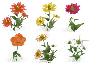 beyaz zemin üzerine suluboya çiçek