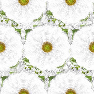 Arka planda çiçekler olan kusursuz desen