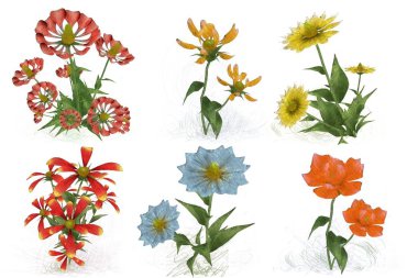 beyaz zemin üzerine suluboya çiçek