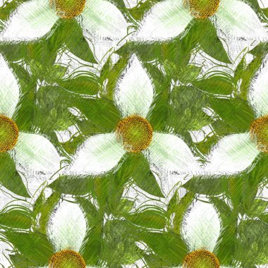 Dağınık tarzda çiçek çizim, grungy arka plan.