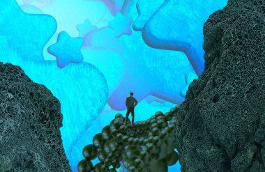 Denizin soyut arkaplanı