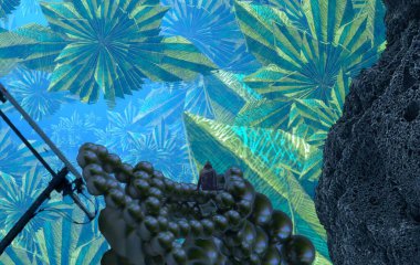 Sahilde yeşil yapraklar