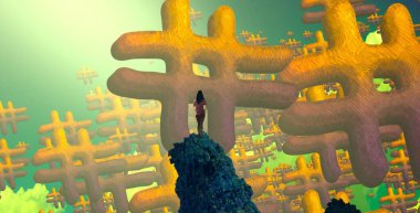 yeşil bir ağaç ile renkli arka plan