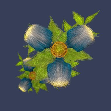 çiçeklerle sonbahar ve beyaz arka plan