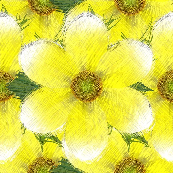 Bezešvé Vzor Květinami Pozadí — Stock fotografie