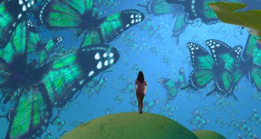 yeşil ağacın soyut illüstrasyon