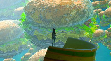 sahilde deniz ve balık