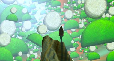 Yeşil ağaç ile soyut arkaplan