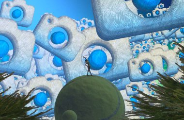 uzay ile soyut noel arka plan