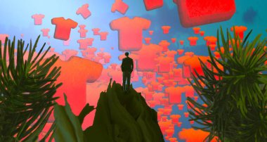 sonbahar ağacısoyut illüstrasyon