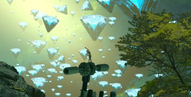 bir ağaç ile mutlu adam